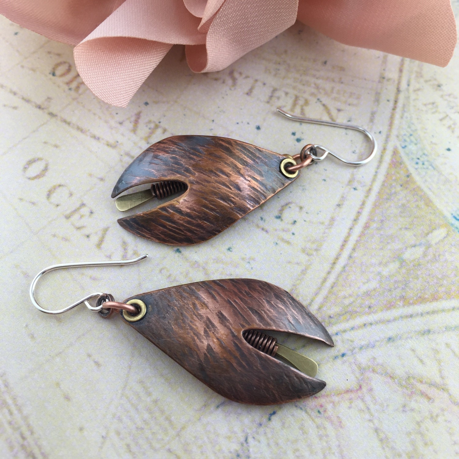 Reserved Mixed Metal Handmade Jewelry Earrings Tribal Earrings