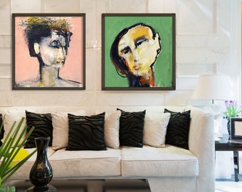Large Wall Art, Print Set, Square, Abstract Art, Contemporary Art, Extra Large Wall Art