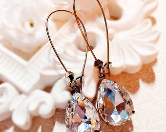 Victorian Earrings - White Diamond Jewelry - Jewelry Gift - Crystal Earrings - SOMERSET Crystal