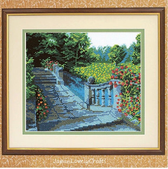 Japanese Cross Stitch Kit Beautiful English Garden Flower