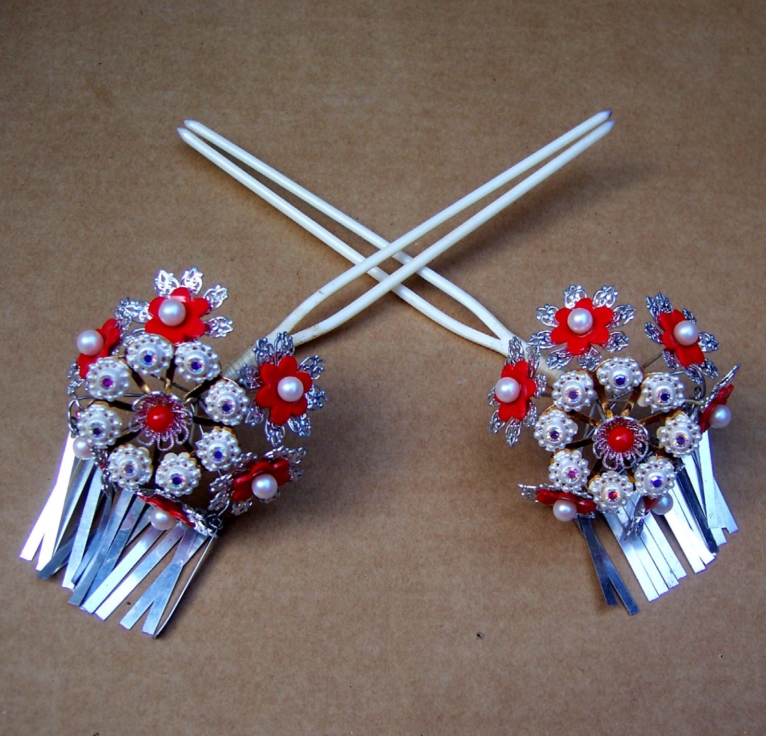 Vintage Japanese kanzashi hairpin set geisha hair pin hair