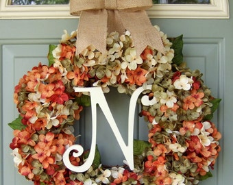 Fall Wreath Fall Monogram Wreath Fall Wreath for Door