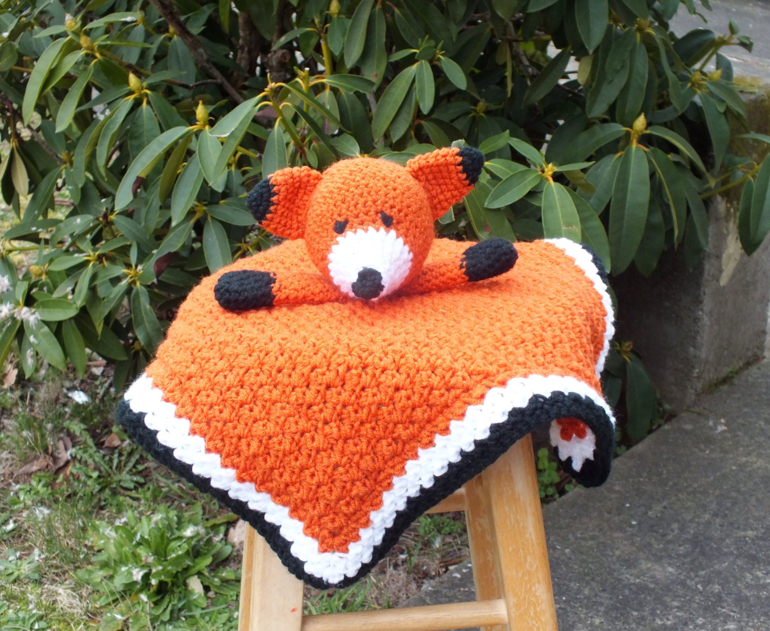 Baby girl fox lovey blanket crochet lovey blanket fox crochet