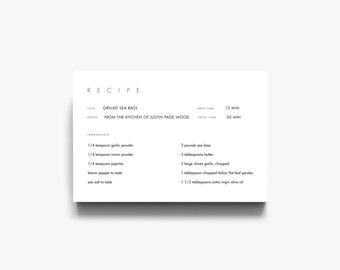 4x6 recipe card template