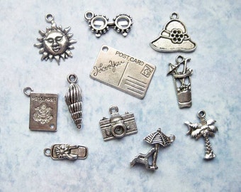 Tropical Vacation Charm Collection in Silver Tone - C2155