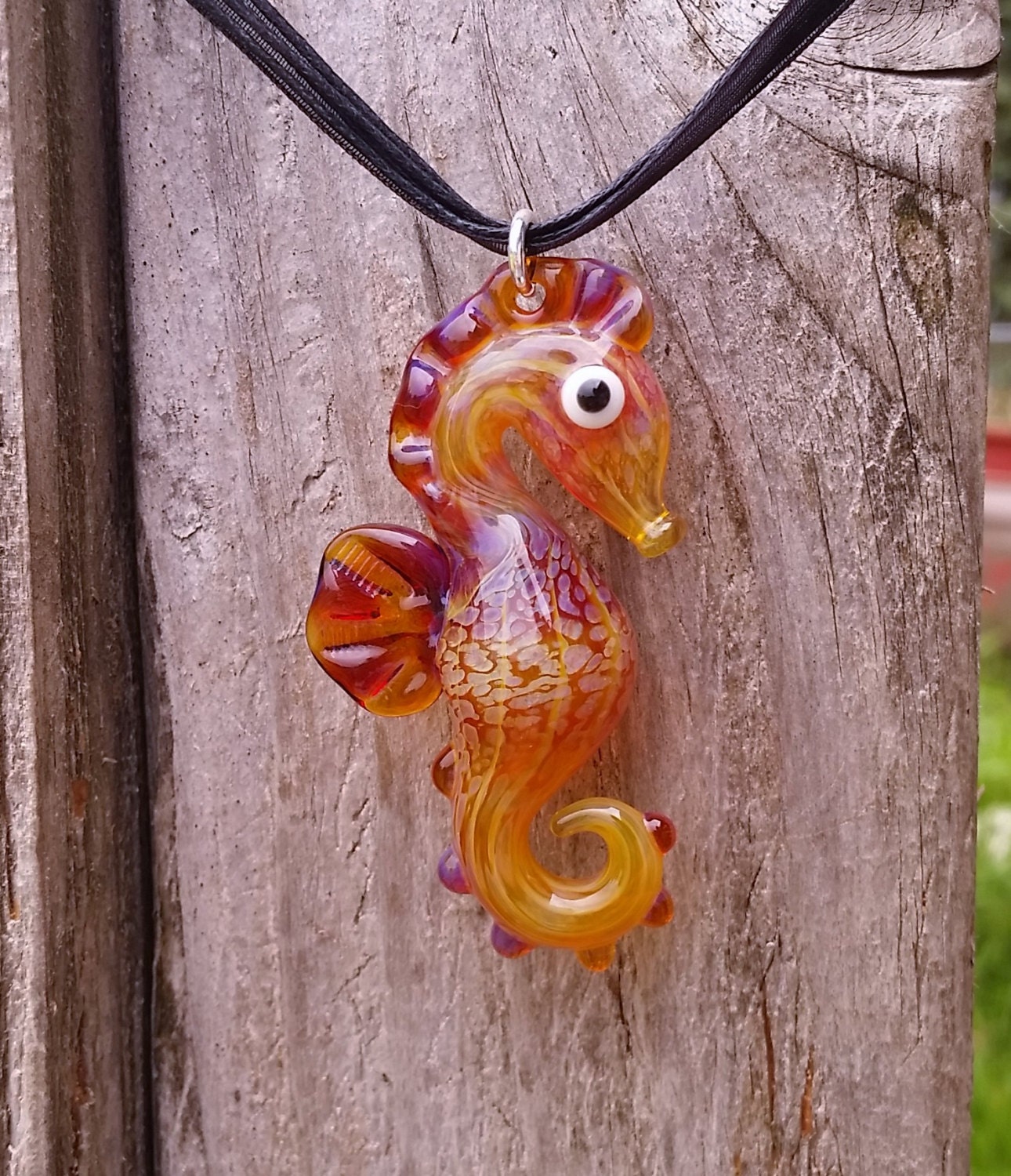 Glass Seahorse Pendant