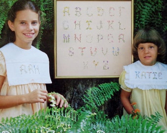 Counted Cross Stitch Patterns LITTLE WILDFLOWERS ALPHABETS By Anne Rochell For Back Street