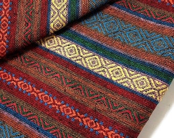 Thai Woven Cotton Fabric Tribal Fabric Native Fabric by the yard Ethnic fabric Aztec fabric Craft Supplies Woven Textile 1/2 yard (WF64)
