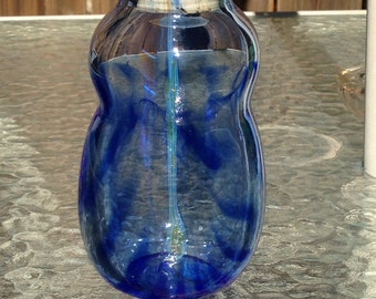 Hand Blown Glass Jar - Space Vase with cork
