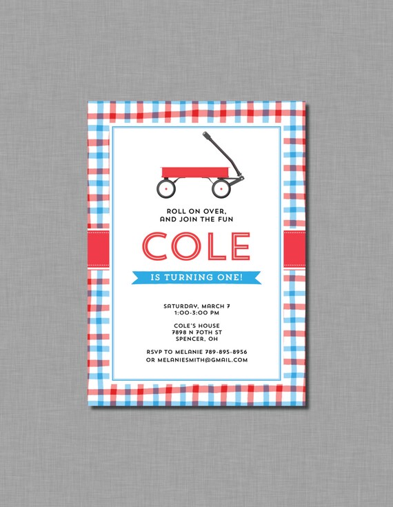 Red Wagon Birthday Invitations 4