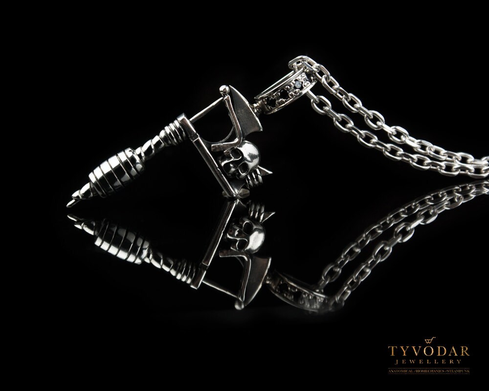 Machine tattoo Silver Tattoo Machine/ Necklace made of by TYVODAR
