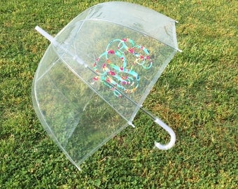 Ships Free! Monogram Umbrella, Clear Umbrella, Bubble Umbrella, Wedding Umbrella, Personalized Umbrella, Rain Umbrella