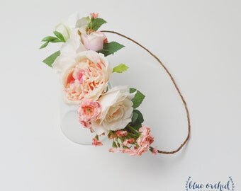 Peony Flower Crown, Boho Flower Crown, Wedding Crown, Wedding Flower Crown, Wedding Headpiece, Floral Crown, Floral Headpiece, Silk Flowers