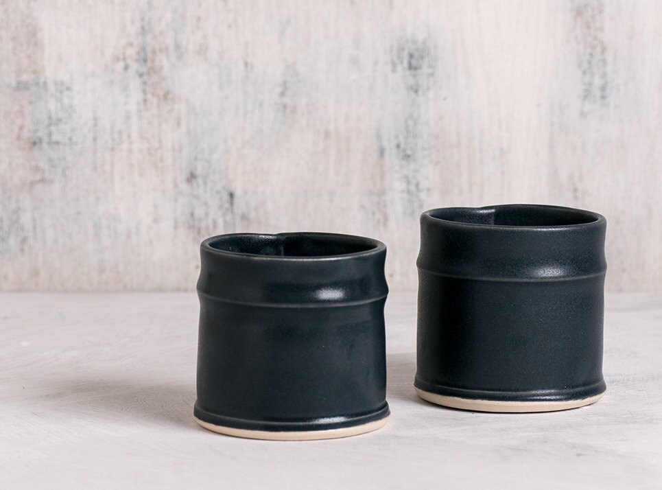 Black ceramic espresso cups modern sake cups black ceramic