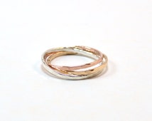 Tricolor russian wedding ring