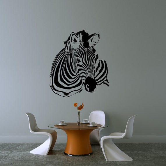 Zebra Wall Decal Art Animal Zebra Silhouette Print by HappyWallz