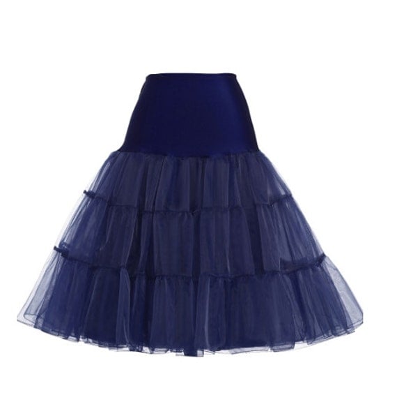NAVY BLUE Petticoat//50sstyle Petticoat Crinoline//Vintage
