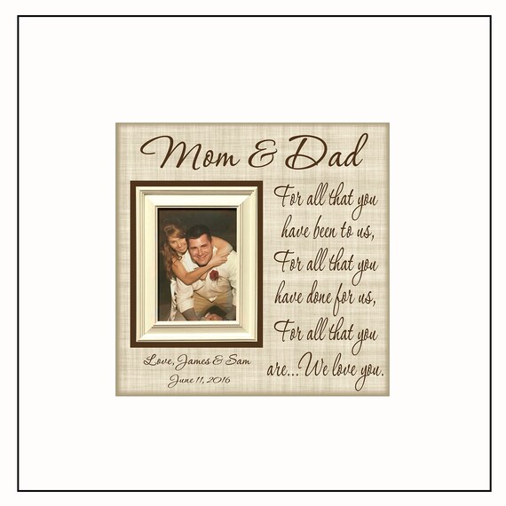 Mom and Dad ~ Thank You Wedding Gift For Parents ~ From Bride and ...