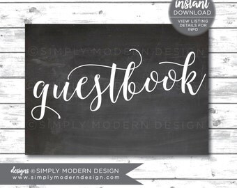 Please Sign Our Guestbook Sign Printable Chalkboard