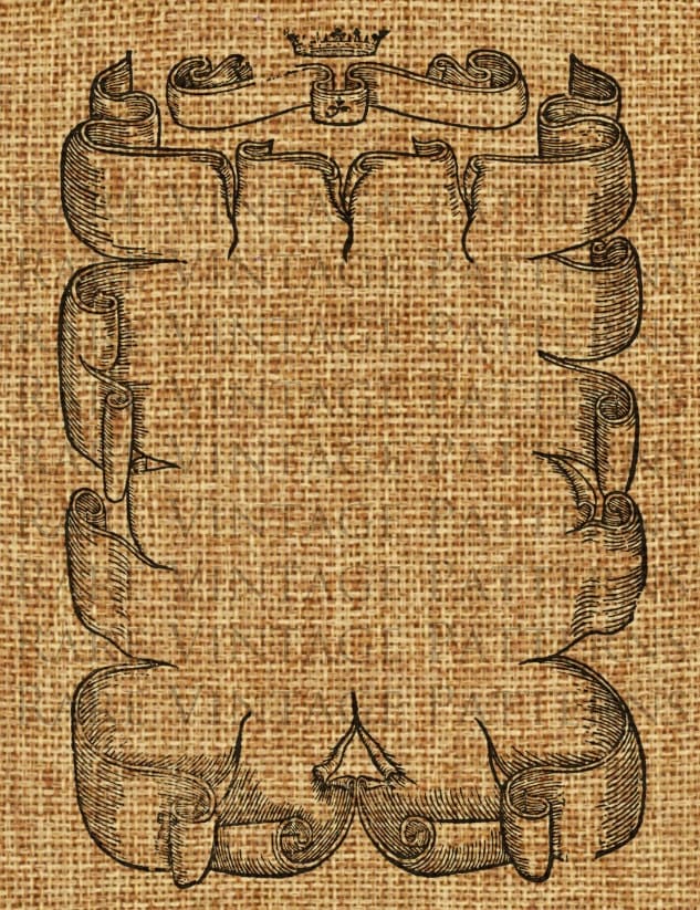Medieval Scroll Printable Graphic Image by RareVintagePatterns