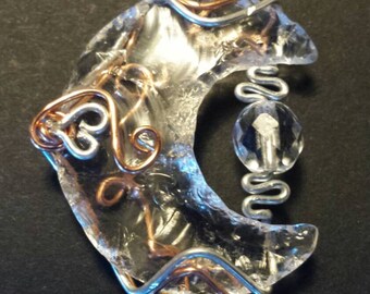 Glass Moon and Star necklace