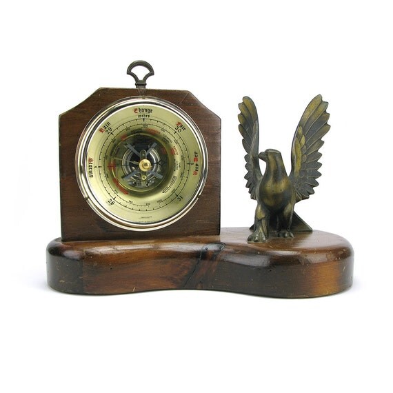 Vintage Barometer with Brass Bird Shortland British Mid