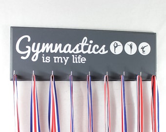 Gymnastics medal holder - medal hanger - medals for gymnast gymnasts medal rack - Gymnastics is my life
