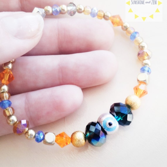 Items similar to Evil Eye Meditation bracelet Yoga gifts for women