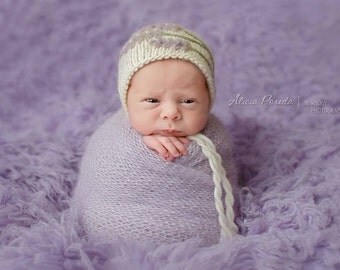 Newborn Props Lavender Mohair Wrap - Light Purple Newborn Stretch Wrap - Lilac Newborn Mohair Wrap - Purple Mohair Wrap - Ready to Ship