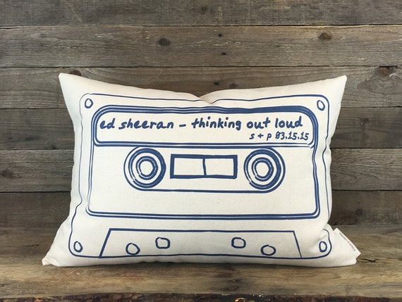 Mix Tape Pillow Custom Pillow Wedding Gift Tape by FinchandCotter