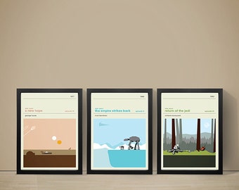 Star Wars (Episodes 4-6) Movie Posters - Set of Prints, Movie Poster, Movie Print, Film Poster, Star Wars Poster, A3