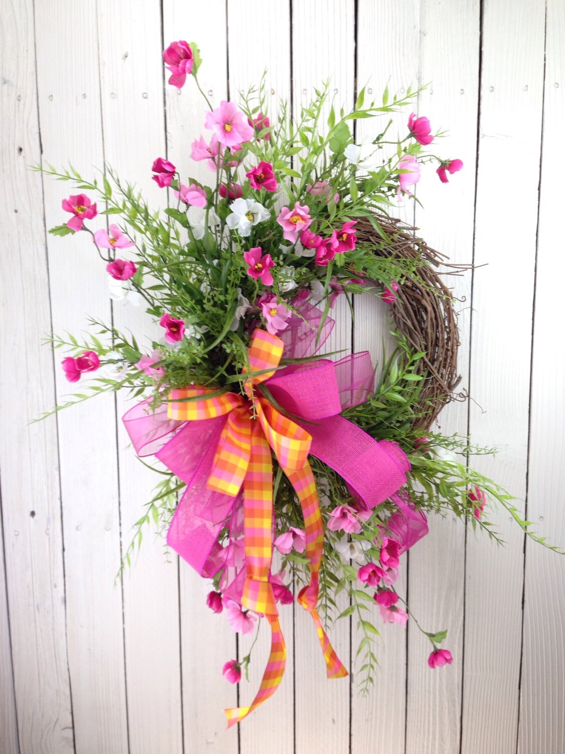 Summer Wreath Wildflower wreath Double door Wreath Front