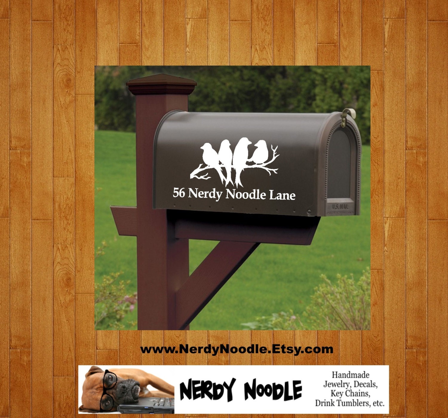 Birds Mailbox Decal Bird Custom Mailbox Decal Bird by NerdyNoodle