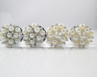 Pearl and Rhinestone Cluster Plugs - Available in White or Ivory - Available in 9/16 in, 5/8 in, & 3/4 in.
