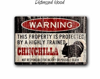 Chinchilla Sign,Funny Metal Signs,Chinchilla,Chinchilla cage accessories,Warning Sign,Metal Sign,SS1_005