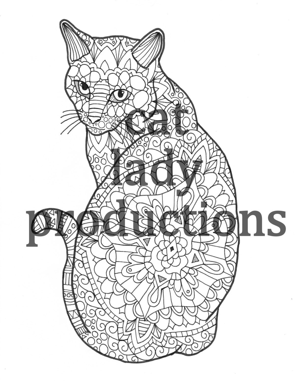 Hand drawn cat  coloring  pages  cat  coloring  book coloring 