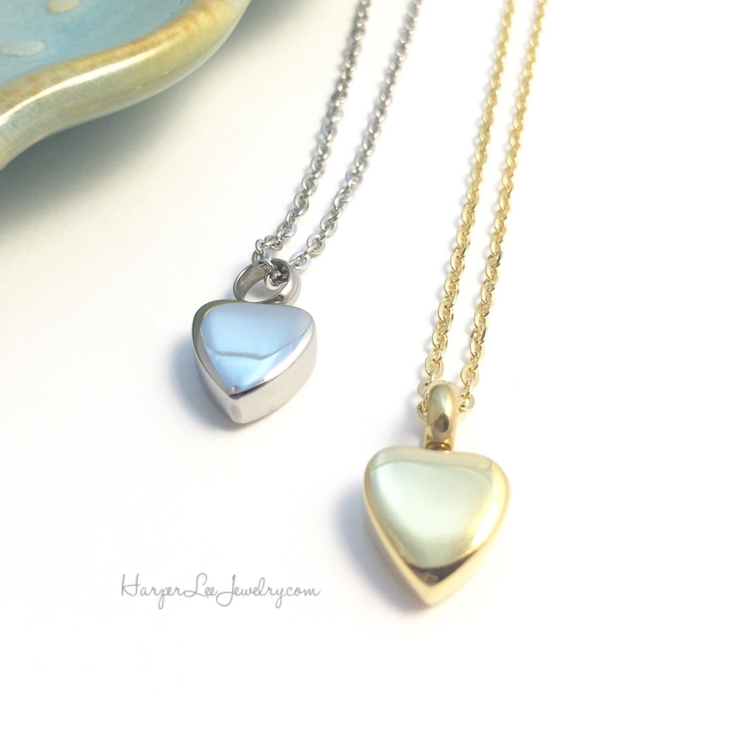 Cremation Urn Heart Charm Necklace Custom Pet Loss