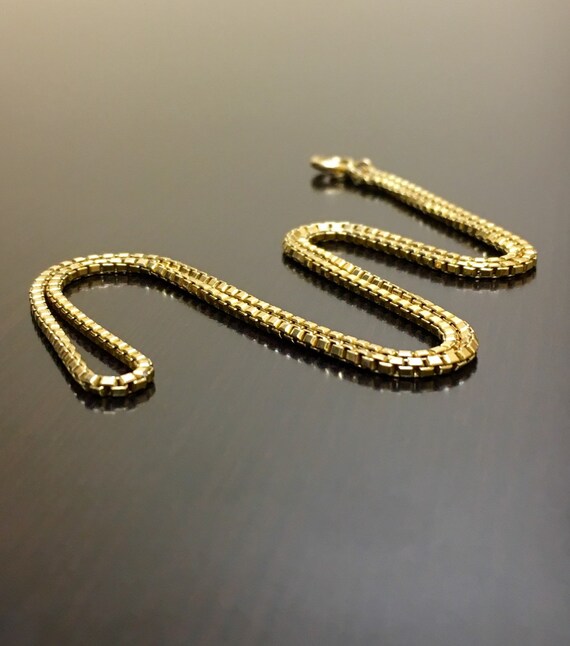 18k gold box chain 18 inch