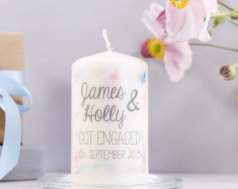 Engagement Watercolour Candle - Engagement Gift - Engagement Candle - Wedding Candle