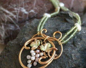 Tiffany & Co. Necklace Circa 1910 Art Nouveau with Grape Vine - BB1045A