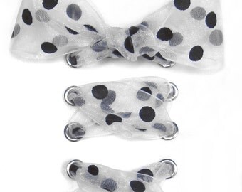 black and white polka dot shoelaces