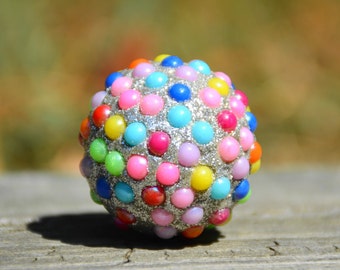 Rainbow knob/multi-color knob/colorful knob/resin cabinet knob/drawer pull/unique/decorative knob/baby nursery knobs/kids knobs/green/puprle