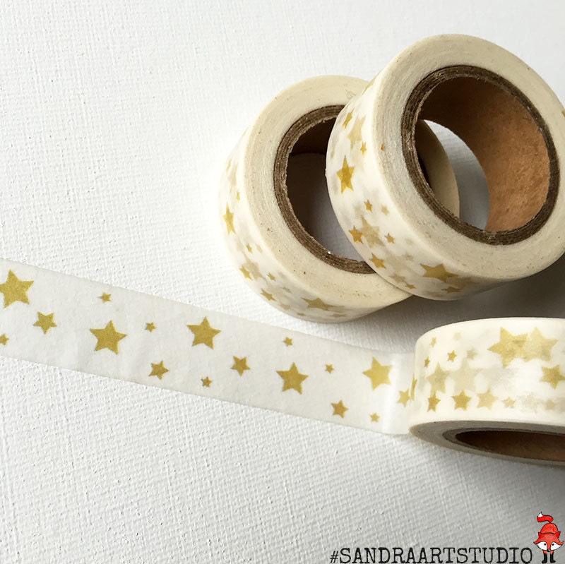 Christmas washi tape, stars washi tape, xmas washi, printed paper tape ...