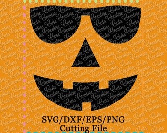 EXCLUSIVE SVG DXF Sunglasses Jack-O-Lantern svg, pumpkin svg, jack o lantern svg, halloween svg, sunglasses svg jack-o-lantern face cut file