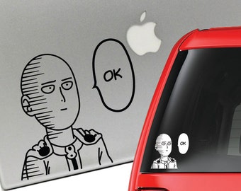 Saitama One Punch Man Anime Vinyl Decal for Laptop or Car