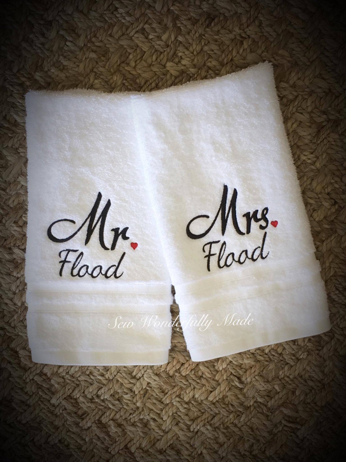 Mr and Mrs Wedding Gift Mr and Mrs Hand Towels Mr. & Mrs.