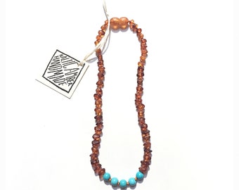 adult: baltic amber necklace + turquoise