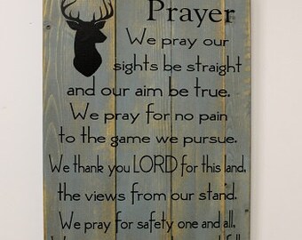 A Hunter's Prayer, rustic wooden sign, pallet style sign, hunting sign, man cave decor