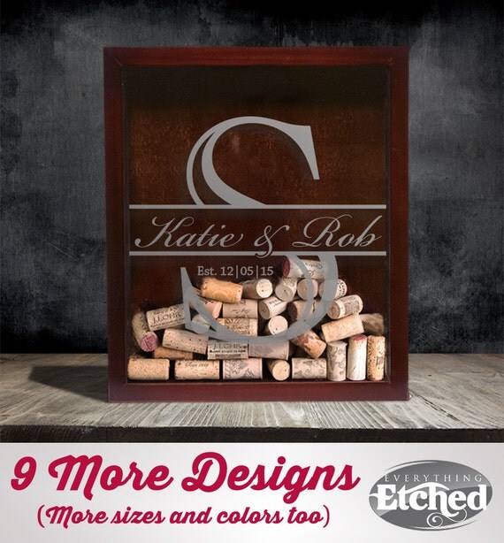 Initial Wedding Wine Cork Holder by EverythingEtchedAZ on Etsy