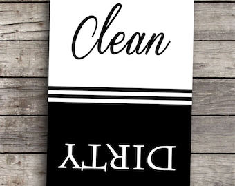 Clean Dirty Dishwasher Magnet - Classic - 2.5" x 3.5" - Christmas Stocking Stuffer